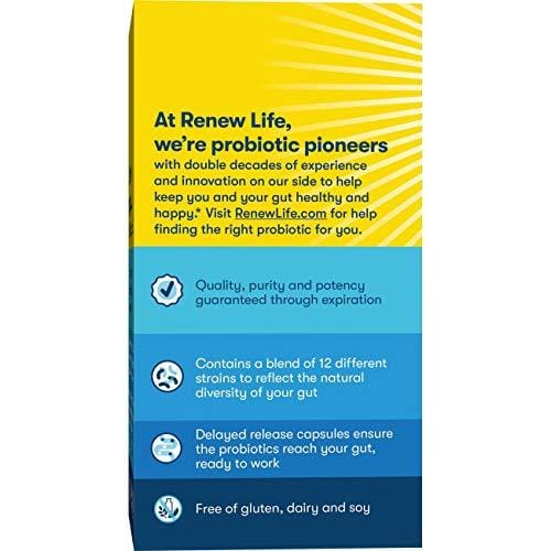 Renew Life Adult Probiotic - Ultimate Flora Extra Care, Shelf Stable Probiotic Supplement - 30 billion - 60 Vegetable Capsules (Packaging May Vary)