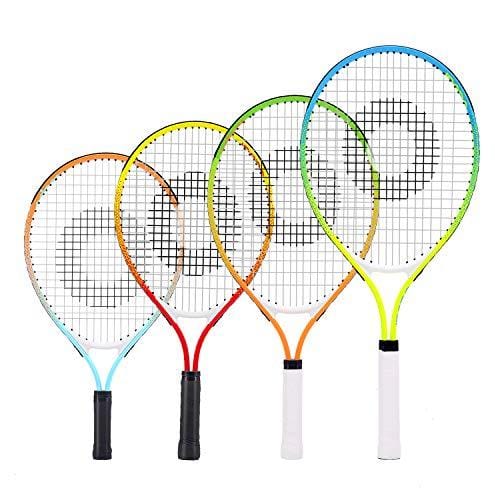 Odear Kids Junior Tennis Racket Strung with Cover (Red, 21)
