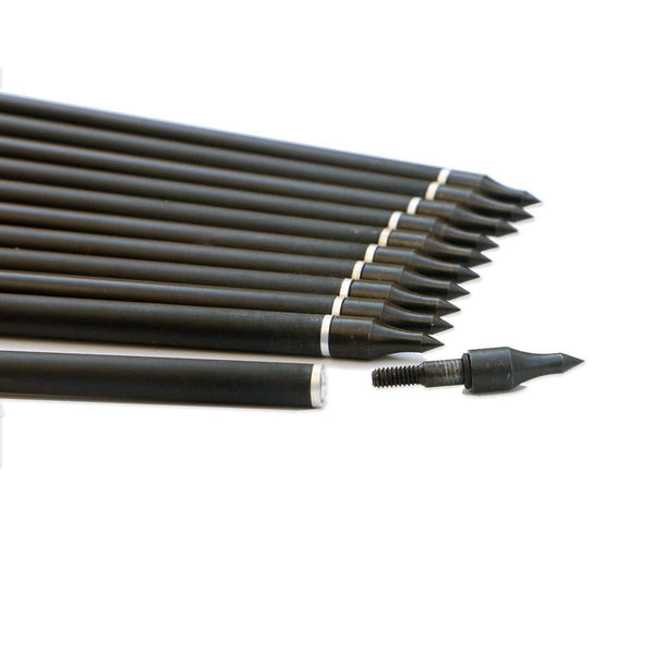 Pointdo 30inch Carbon Arrow Fluorescence Color Targeting and Hunting Practice Arrows for Compound Bow and Recurve Bow with Removable Tips (Fluorescein Yellow)