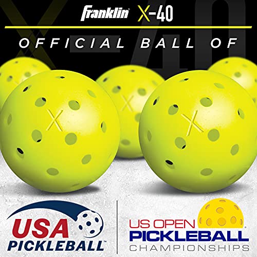 Franklin Sports Half Court Size Pickleball Net by Franklin Pickleball - Includes 10ft Net, (2) Paddles, and (2) X-40 USA Pickleball Approved Pickleballs