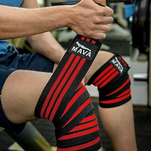 Knee Wraps for Cross Training WODs,Gym Workout,Weightlifting,Fitness & Powerlifting– Pair- Best Knee Straps for Squats -for Men & Women- 72"-Compression and Elastic Support by Mava8482;
