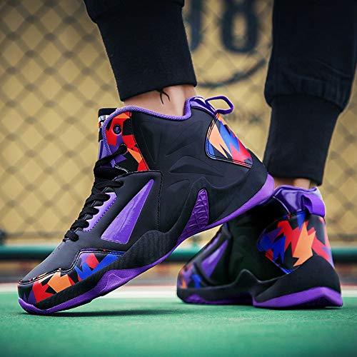 No.66 TOWN Women's Shock Absorption Running Shoes Sneaker,Basketball Shoes Size 7 Black Purple