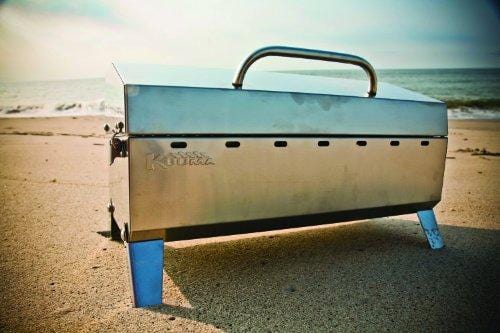Kuuma Premium Stainless Steel Mountable Charcoal Grill w/Inner Lid Liner by Camco -Compact Portable Size Perfect for Boats, Tailgating and More - Stow N Go 160" (58110)