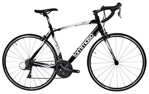 Tommaso Imola Endurance Aluminum Road Bike, Shimano Claris R2000, 24 Speeds - Black - Medium - Ultra Pickleball