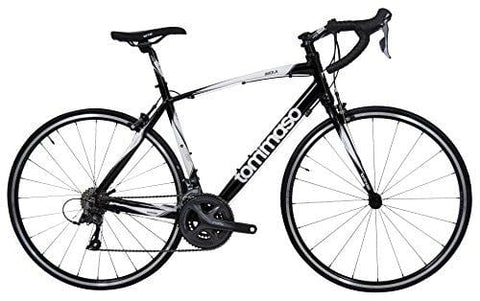 Tommaso Imola Endurance Aluminum Road Bike, Shimano Claris R2000, 24 Speeds - Black - Medium