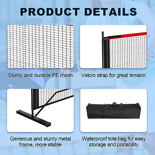 Pickleball Set with Net (22FT Pickleball Paddles Set of 4Includes 4 Premium Pickeball Paddles,1 Portable Net1 CarnBag,and 4 Pickleball Retriever4 Replacement Soft Grip