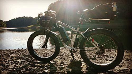 Cyrusher XF800 Fat Tire Electric Bike 1000W 48V Mens Mountain Bike Snow Ebike 26inch Bicycle Full Suspension Fork Hydraulic Brakes