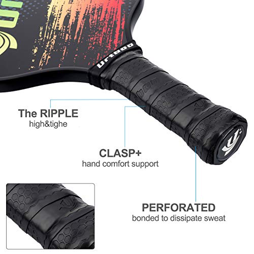 Urtboo Pickleball Paddle Rackets,USAPA Approved Graphite Carbon Fiber face Pickleball Paddles Sets,Full Pickleball for Beginner