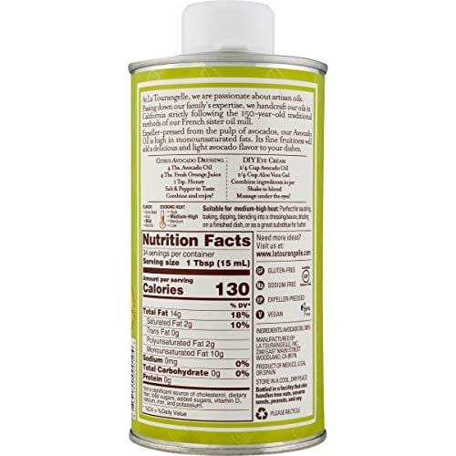 La Tourangelle Avocado Oil 16.9 Fl. Oz., All-Natural, Artisanal, Great for Salads, Fruit, Fish or Vegetables, Buttery Flavor