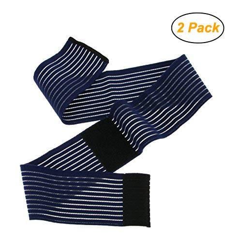 BXT A Pair (2 Pieces) Elastic Breathable Wrap Ankle Support Brace Compression Knee Elbow Wrist Ankle Hand Support Wrap Sports Bandage Strap Hook & Loop Fastener Straps(ONE PIECE)