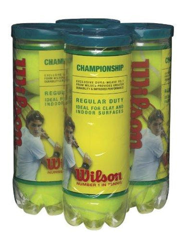 Wilson Championship Regular Duty Tennis Ball (4-Pack), Yellow