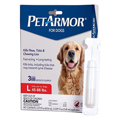 PetArmor for Dogs, Flea and Tick Treatment for Large Dogs (45-88 Pounds), Includes 3 Month Supply of Topical Flea Treatments