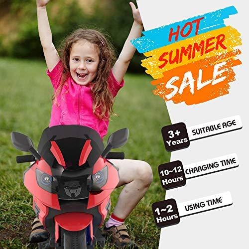 HOVERHEART Kids Electric Power Motorcycle 6V Ride On Bike (Red)