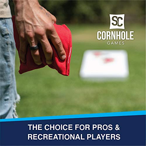 Weather Resistant Cornhole Bags (Set of 8) by SC Cornhole (Red/Navy Blue)