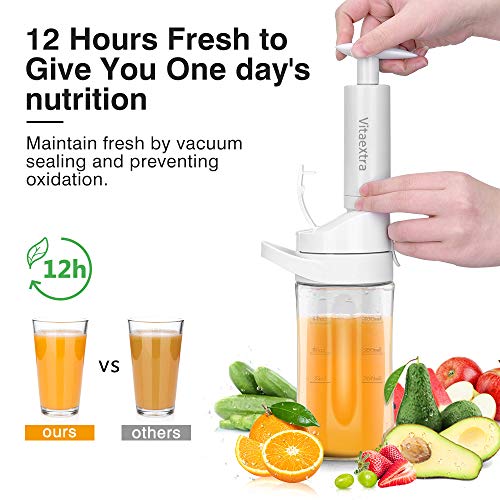 Portable Blender for Smoothies and Shakes, Personal Blender with Rechargeable USB, Mini Blender with 2 Vacuum Juicer Cup & Pump, Fruit Vegetable Blender with Stainless-Steel Blades, BPA Free