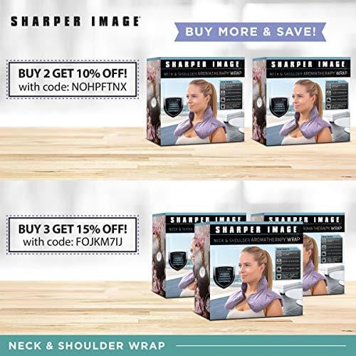 Sharper Image Neck and Shoulder Wrap Pillow Hot and Cold Microwavable Heating Pad with Herbal Aromatherapy for Muscle Pain and Tension Relief Therapy, Cold Compress, Natural Lavender Scent (Lavender)