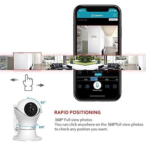 VINSION 1080p Wireless WiFi IP Camera with 3D Navigation Panorama, Home Security Surveillance Video Camera for Baby/Elder/Pet/Nanny Monitor with Night Vision and Two Way Audio