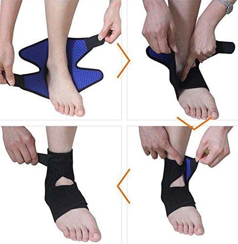 Faswin 2 Pack Nonslip Breathable Ankle Brace with Compression Wrap Support, One Size, Black