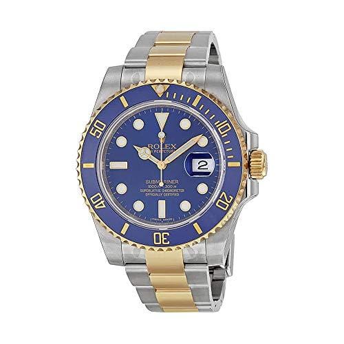 Rolex Submariner Blue Dial Stainless Steel and 18K Yellow Gold Bracelet Automatic Men's Watch 116613BLSO
