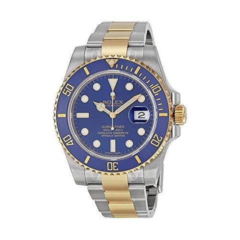 Rolex Submariner Blue Dial Stainless Steel and 18K Yellow Gold Bracelet Automatic Men's Watch 116613BLSO