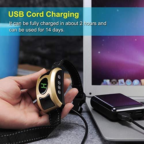 Allenker 2019 Upgrade Version Dog Bark Collar with Beep Vibration Static Shock - 3 Levels Sensitivity, Rechargeable Bark Collar for Small Dogs Medium Large Dogs with Breathing Light – Rainproof