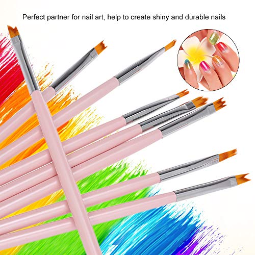 8 Pcs Nail Brush Pen Gradient Acrylic Painting Brush Set UV Gel Flower Drawing Pen Purple Handle Manicure Nail Art Polish Pen Tool