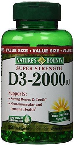 Nature's Bounty Vitamin D3 Pills and Supplement, Supports Bone Health and Immune System, 2000iu, 350 Softgels