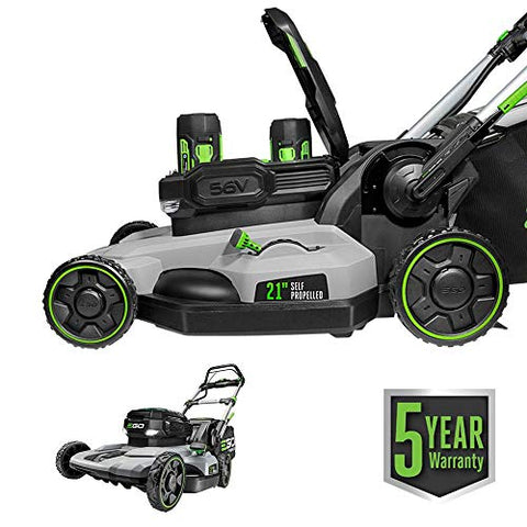 EGO Power+ LM2142SP 21-Inch 56-Volt Lithium-Ion Cordless Electric Dual-Port Walk Behind Self Propelled Lawn Mower with Two 5.0 Ah Batteries & Charger Included