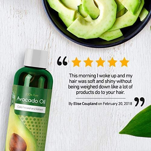 Pure Cold Pressed Avocado Oil For Hair Skin Nails - Natural Dry Skin Face Moisturizer - Collagen Boosting Anti Aging Combat Fine Lines and Wrinkles - Dry Scalp Treatment Anti Dandruff Hair Growth Oil