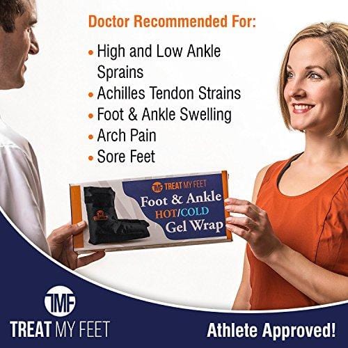 Foot & Ankle Pain Relief Hot/Cold Gel Wrap - Effectively Relieve Foot and Ankle Aches & Pains Using Compression Gel Ankle Ice Pack Wrap - Heated or Cooled, Targets All Areas of Ankle & Foot