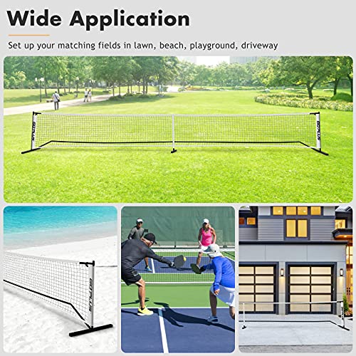 Goplus Portable Pickleball Net System, 22 FT Regulation Size Net W/ Steel Frame, an 600D Oxford Fabric Carry Bag, Quick Set, All-Weather-Condition Pickleball Net for Indoor and Outdoor