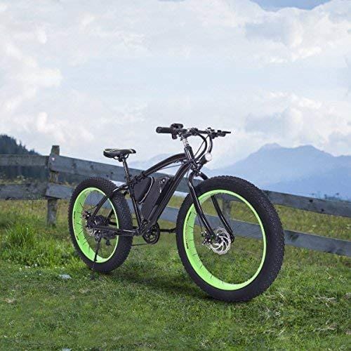 Goplus 26'' Electric Bike E-Bike Mountain Beach Snow Bicycle Fat Tire Bike Speed Up to 12.5MPH with 3 Riding Modes, Removable 36V Lithium Battery (Black)