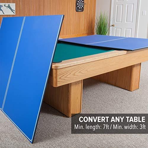 JOOLA Tetra - 4 Piece Ping Pong Table Top for Pool Table - Includes Ping Pong Net Set - Full Size Table Tennis Conversion Top for Billiard Tables - Easy Assembly & Compact Storage - Incl. Foam Backing