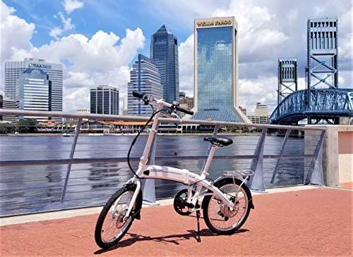 Totem Electric Bicycle 250W Commuter Series 20" Folding Bike w/Removable 36V Battery, 5 Level Pedal Assist and Pedal-Free Mode, USB Charging Port, Lightweight 44 lbs, Ships Fully Assembled - White