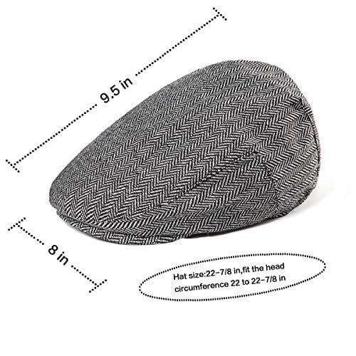 LADYBRO Black+Grey Tweed Newsboy Cap - Retro Wool Hat for Men Flat Cap Ivy Hat Cap Golf Hat 2Pack [product _type] LADYBRO - Ultra Pickleball - The Pickleball Paddle MegaStore
