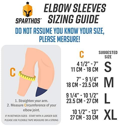 Sparthos Elbow Compression Arm Sleeves (Pair) – Tendonitis Elbow Brace Golfer's Tennis Elbow Support for Men and Women – Injury Recovery & Prevention Biceps Triceps Joint Pain Relief (Blue-M)