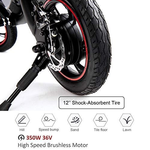 Goplus Folding Electric Bike 350W Lightweight E-Bike Mini Electric Bicycle Scooter Max Speed Up to 19 MPH with 12.5 Mile Range, Cruise Control System, APP Speed Setting and Headlight (Black)