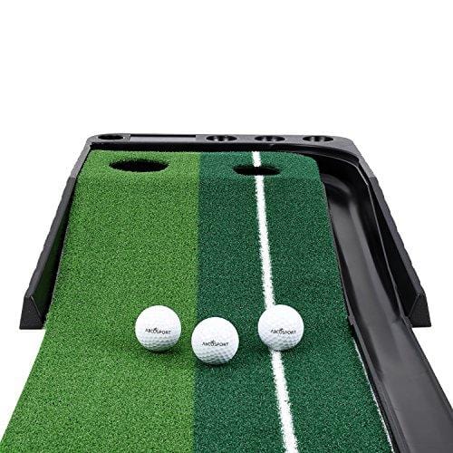 Indoor Golf Putting Green – Portable Mat with Auto Ball Return Function – Mini Golf Practice Training Aid, Game and Gift for Home, Office, Outdoor Use – 3 Bonus Balls [product _type] Abco Tech - Ultra Pickleball - The Pickleball Paddle MegaStore