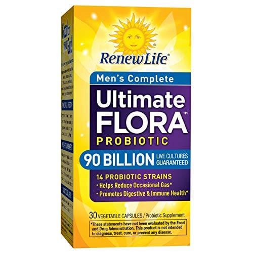 Renew Life Men's Probiotic - Ultimate Flora  Probiotic Men's Complete, Shelf Stable Probiotic Supplement - 90 billion - 30 Vegetable Capsules (Packaging May Vary)