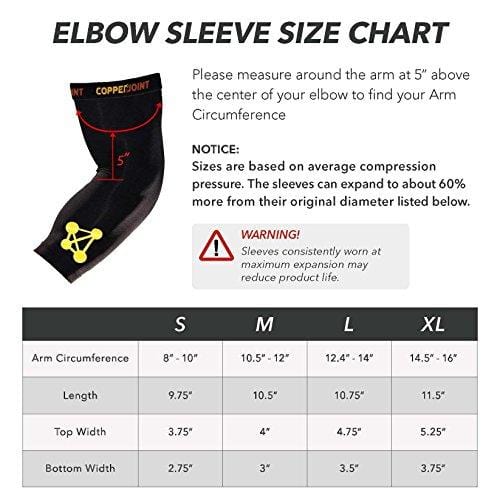 CopperJoint Copper-Infused Compression Elbow Sleeve, High-Performance Design Promotes Proper Blood Flow to Help Improve Circulation and Support Healing for All Lifestyles, Single Sleeve (X-Large)