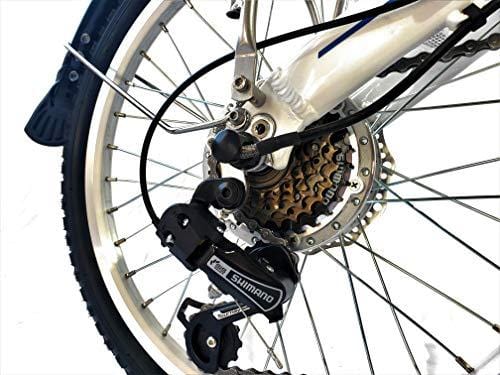 Totem Electric Bicycle 250W Commuter Series 20" Folding Bike w/Removable 36V Battery, 5 Level Pedal Assist and Pedal-Free Mode, USB Charging Port, Lightweight 44 lbs, Ships Fully Assembled - White