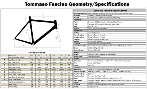 Tommaso Fascino - Sport Performance Aluminum Road Bike, Shimano Tourney, 21 Speeds - Black/Yellow - Large