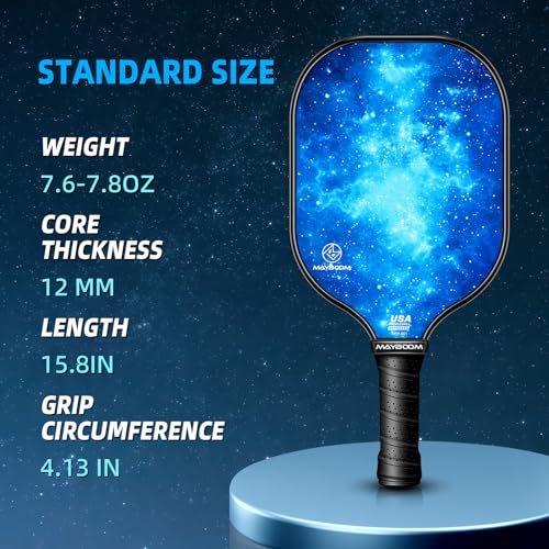 Pickleball Paddles Set of 2/4, USAPA Approved Pickleball Set Pickleball Rackets 2 Pack, Fiberglass Surface Pickle-Ball Equipment, Pickleball Racquet Gifts for Beginners & Pros(Blue)