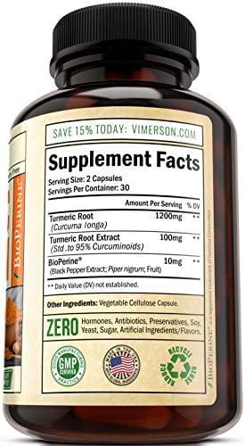 Turmeric Curcumin with Bioperine Joint Pain Relief - Anti-Inflammatory, Antioxidant Supplement with 10mg of Black Pepper for Better Absorption. Best Natural Non-GMO, Made in USA
