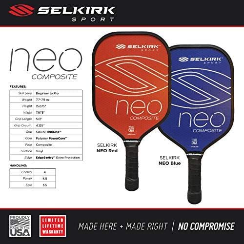 Selkirk NEO Composite Pickleball Paddle Set (2 Paddles + 4 Balls) - USAPA Approved - PowerCore Polymer Core - Composite Surface - EdgeSentry Protection - ThinGrip Handle - Pickleball Racket/Racquet. [product _type] Selkirk Sport - Ultra Pickleball - The Pickleball Paddle MegaStore