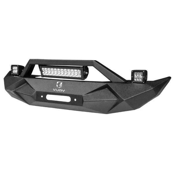 Hunter BLADE Front Bumper w/Winch Plate & 72W Light Bar & 2X 18W Spotlights & License plate bracket for 2007-2019 Jeep Wrangler JK JKU JL