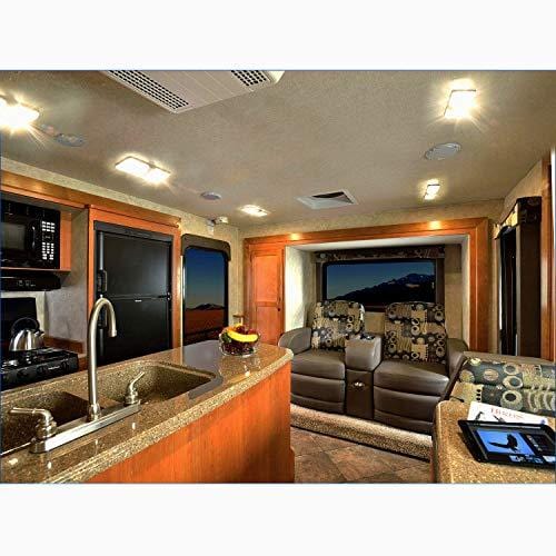 TURN RAISE Upgraded DC 12V RV LED Ceiling Double Dome Light, 48 Pcs LED Super Bright RV Interior Lighting for Car/RV/Trailer/Camper/Boat,Warm White 600 Lumens,4 Pack