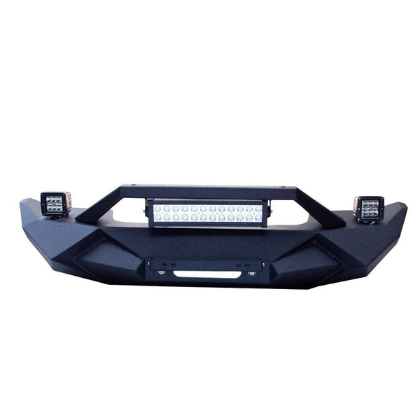 BESKE Jeep Wrangler front bumper Blade Front Bumper w/Winch Plate & 72W Light Bar & 18W Fog Lights Jeep Wrangler JL & JLU