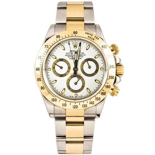 GENUINE MANS ROLEX DAYTONA 18SS WHITE DIAL 116523