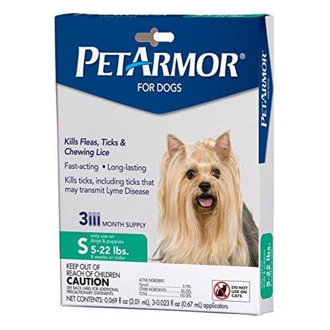 PetArmor for Dogs, Flea and Tick Treatment for Small Dogs (5-22 Pounds), Includes 3 Month Supply of Topical Flea Treatments